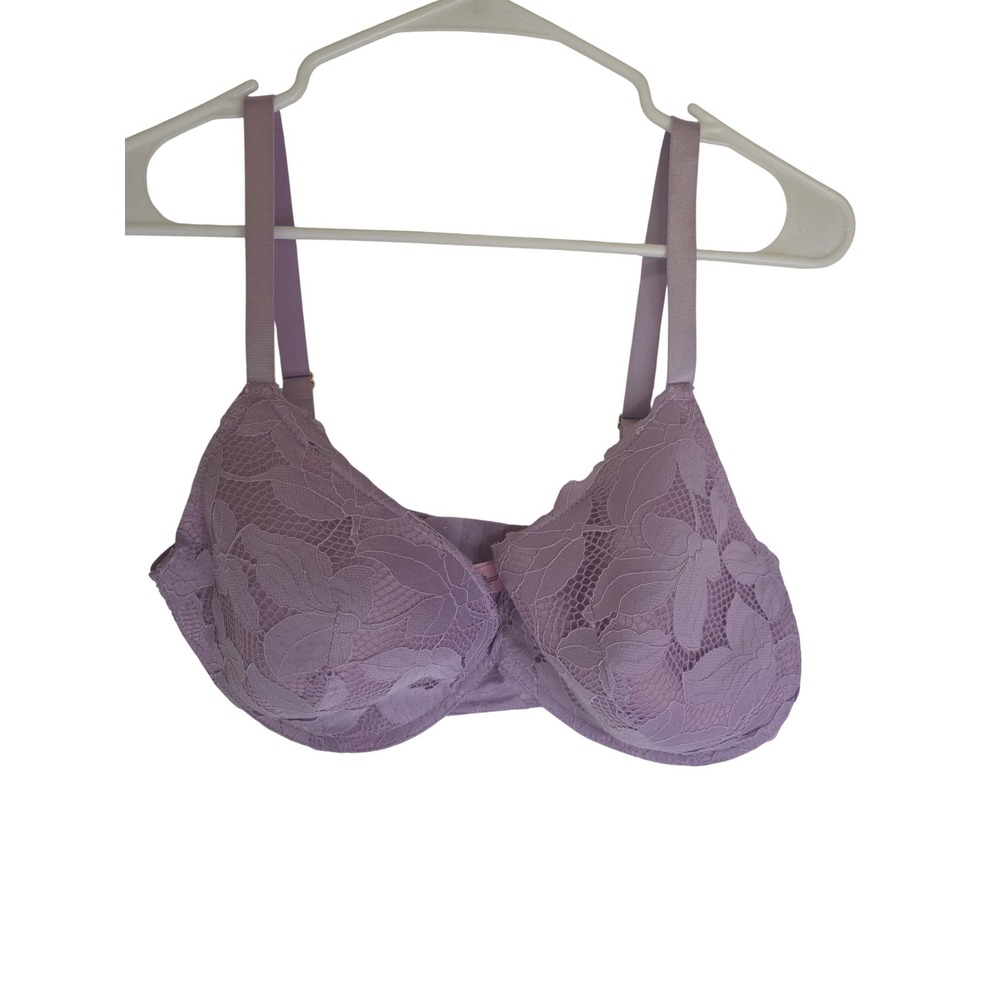Juicy Couture Lavender Purple Floral Lace Underwire Bra 38DD Padded